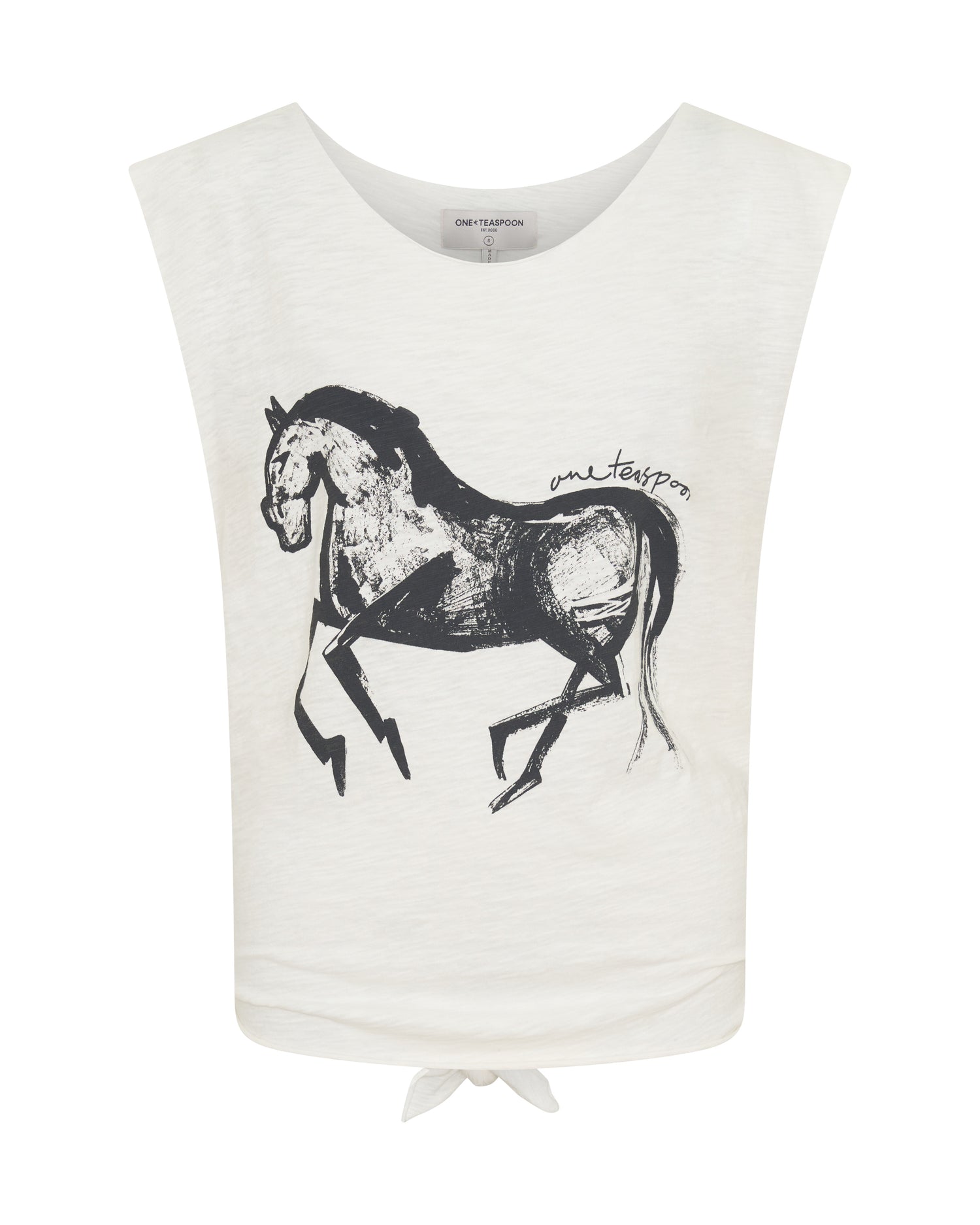 Wild Stallion Vintage Tank Top - White