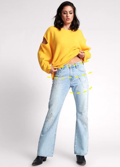 Charlie High Waist Slim Flared Denim Jeans - Westland Blue