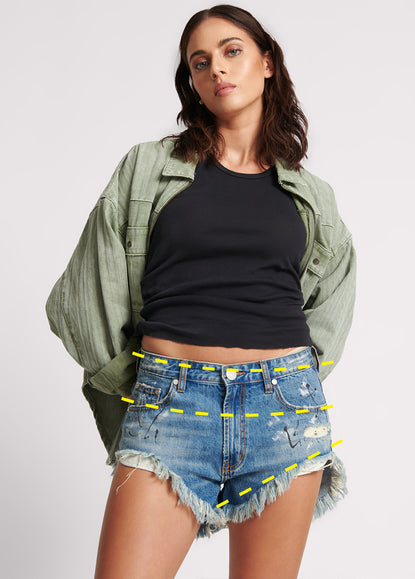 SUPER KHAKI ROLLERS DENIM SHORTS