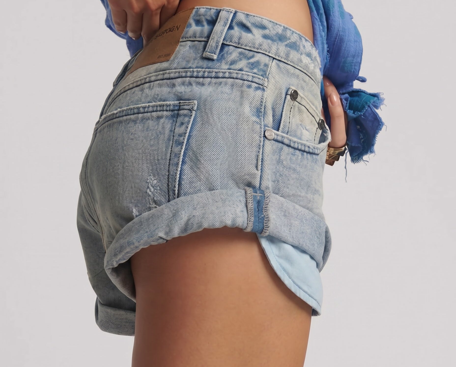 Bandits Low Waist Denim Shorts - Super Salty Blue